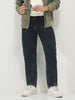 Men's Dark Blue Straight Fit Heavy Washed Jeans Stretchable