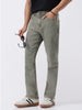 Men's Light Grey Straight Fit Heavy Washed Jeans Stretchable