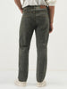 Men's Grey Straight Fit Heavy Washed Jeans Stretchable