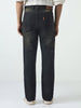 Men's Black Straight Fit Heavy Washed Jeans Stretchable