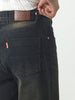 Men's Black Straight Fit Heavy Washed Jeans Stretchable
