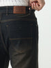 Men's Carbon Blue Straight Fit Heavy Washed Jeans Stretchable