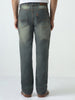 Men's Dark Grey Straight Fit Heavy Washed Jeans Stretchable