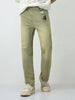 Men's Ice Grey Straight Fit Heavy Washed Jeans Stretchable