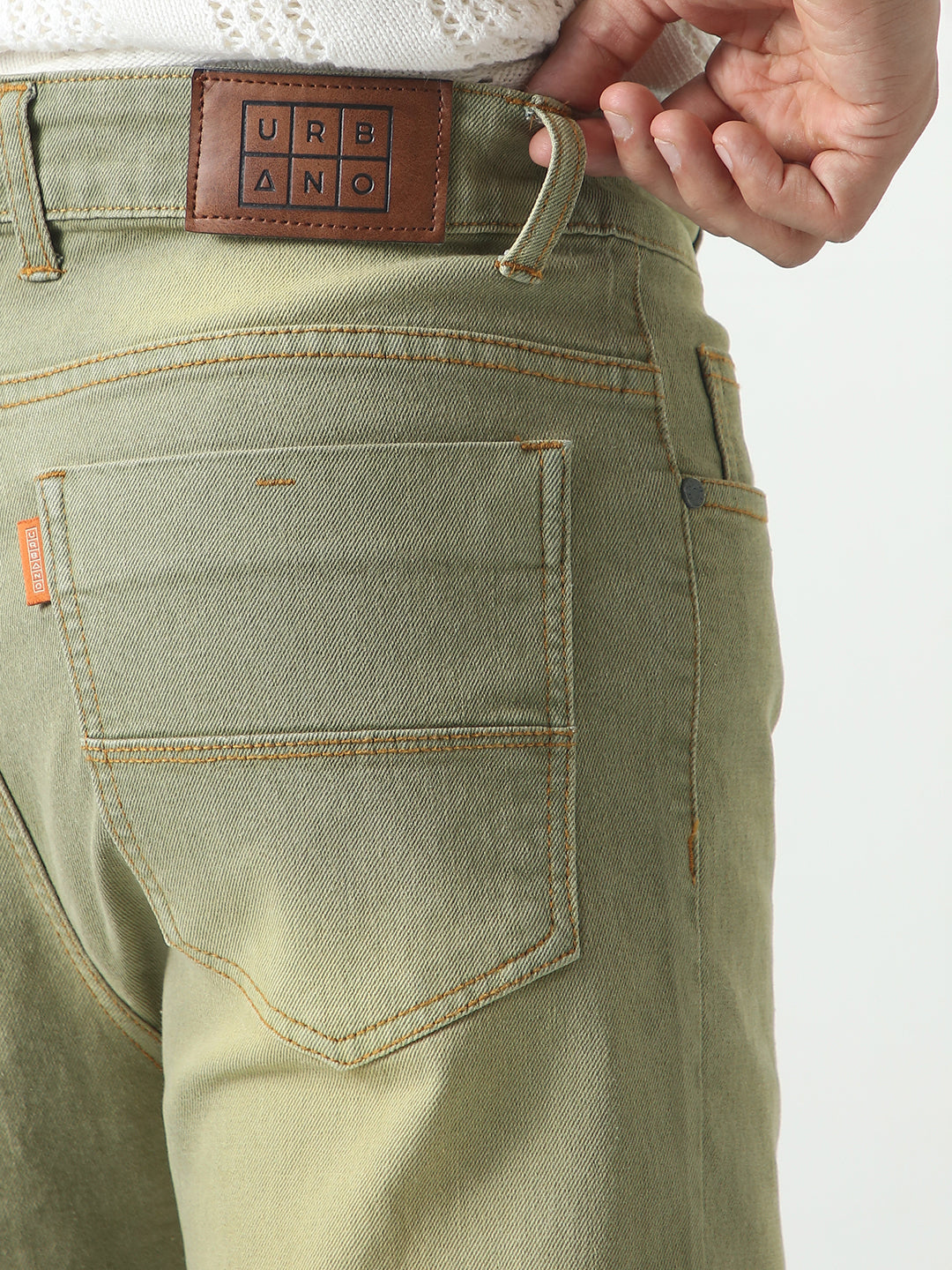 Men's Ice Grey Straight Fit Heavy Washed Jeans Stretchable