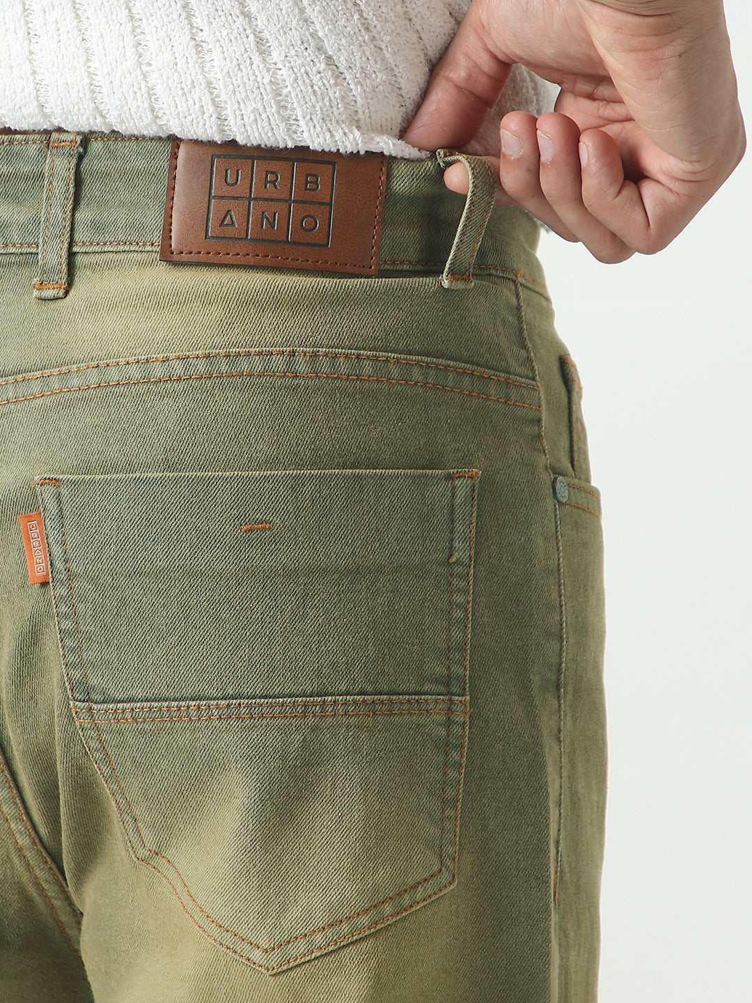 Men's Grey Straight Fit Heavy Washed Jeans Stretchable