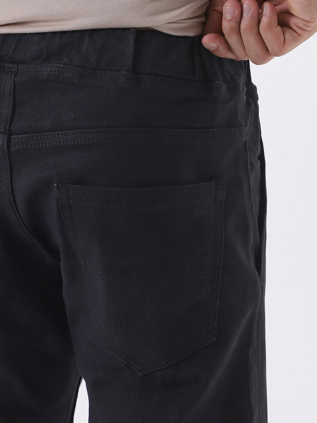 Men's Black Slim Fit Stretch Jogger Jeans