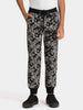 Urbano Juniors Boy's Dark Grey Printed Regular Fit Jogger Track Pants Stretch
