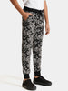Urbano Juniors Boy's Dark Grey Printed Regular Fit Jogger Track Pants Stretch