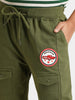 Urbano Juniors Boy's Green Solid Regular Fit Jogger Track Pants Stretch