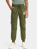 Urbano Juniors Boy's Green Solid Regular Fit Jogger Track Pants Stretch