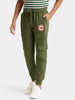 Urbano Juniors Boy's Green Solid Regular Fit Jogger Track Pants Stretch