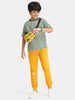 Urbano Juniors Boy's Orange Solid Regular Fit Jogger Track Pants Stretch