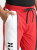 Urbano Juniors Boy's Red, Black, White Printed, Color Block Regular Fit Jogger Track Pants Stretch