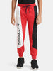 Urbano Juniors Boy's Red, Black, White Printed, Color Block Regular Fit Jogger Track Pants Stretch