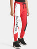 Urbano Juniors Boy's Red, Black, White Printed, Color Block Regular Fit Jogger Track Pants Stretch
