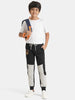 Urbano Juniors Boy's Black, Grey Printed, Color Block Regular Fit Jogger Track Pants Stretch