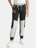 Urbano Juniors Boy's Black, Grey Printed, Color Block Regular Fit Jogger Track Pants Stretch
