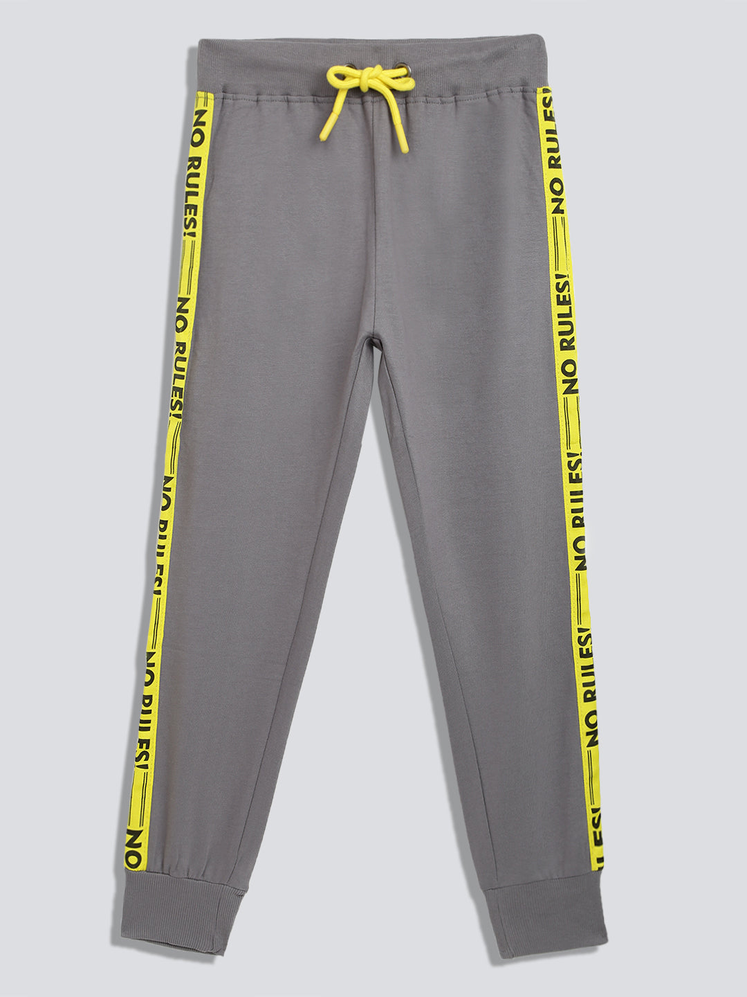 Urbano Juniors Boy's Grey Printed, Striped Regular Fit Jogger Track Pants Stretch