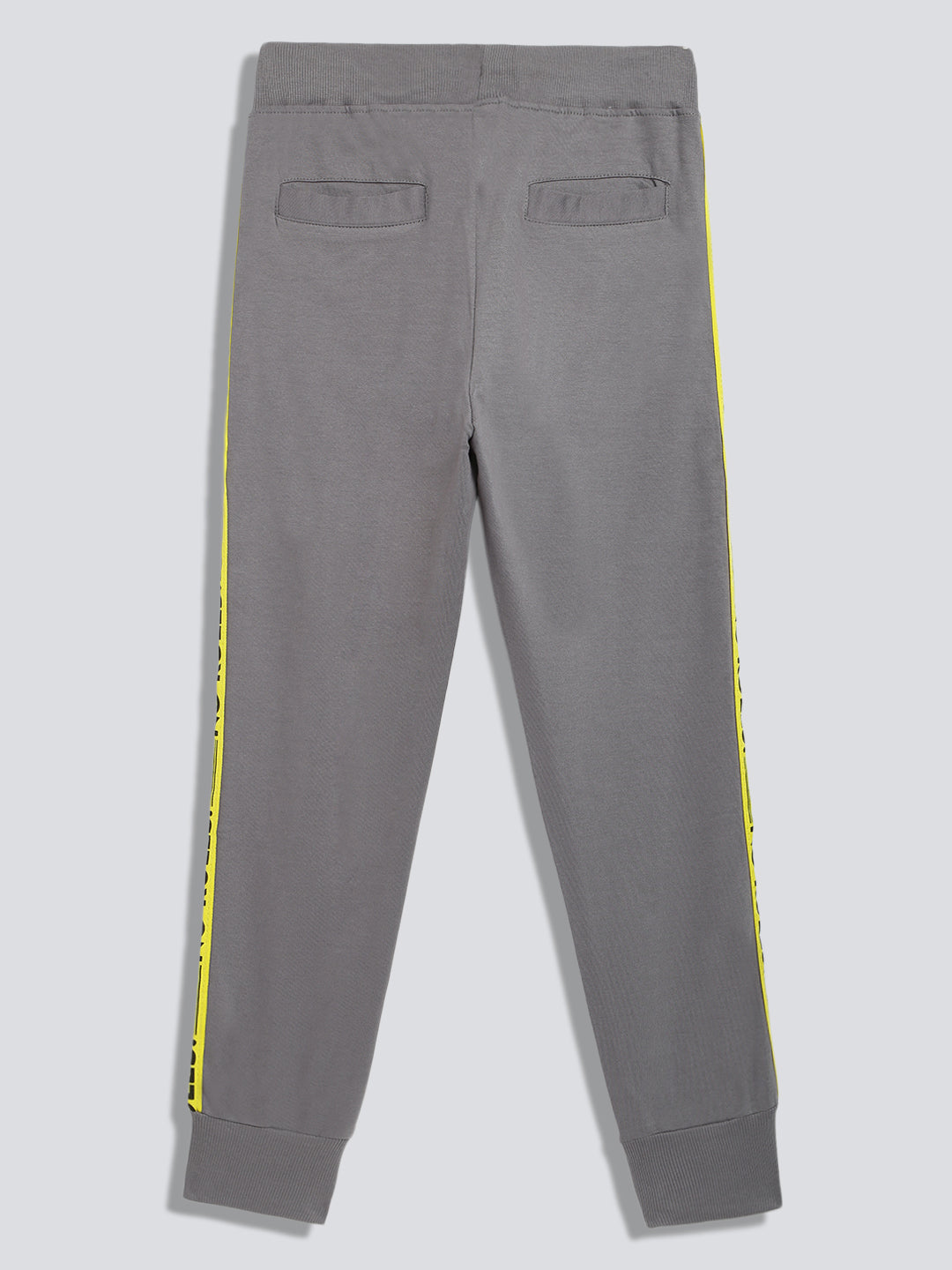 Urbano Juniors Boy's Grey Printed, Striped Regular Fit Jogger Track Pants Stretch