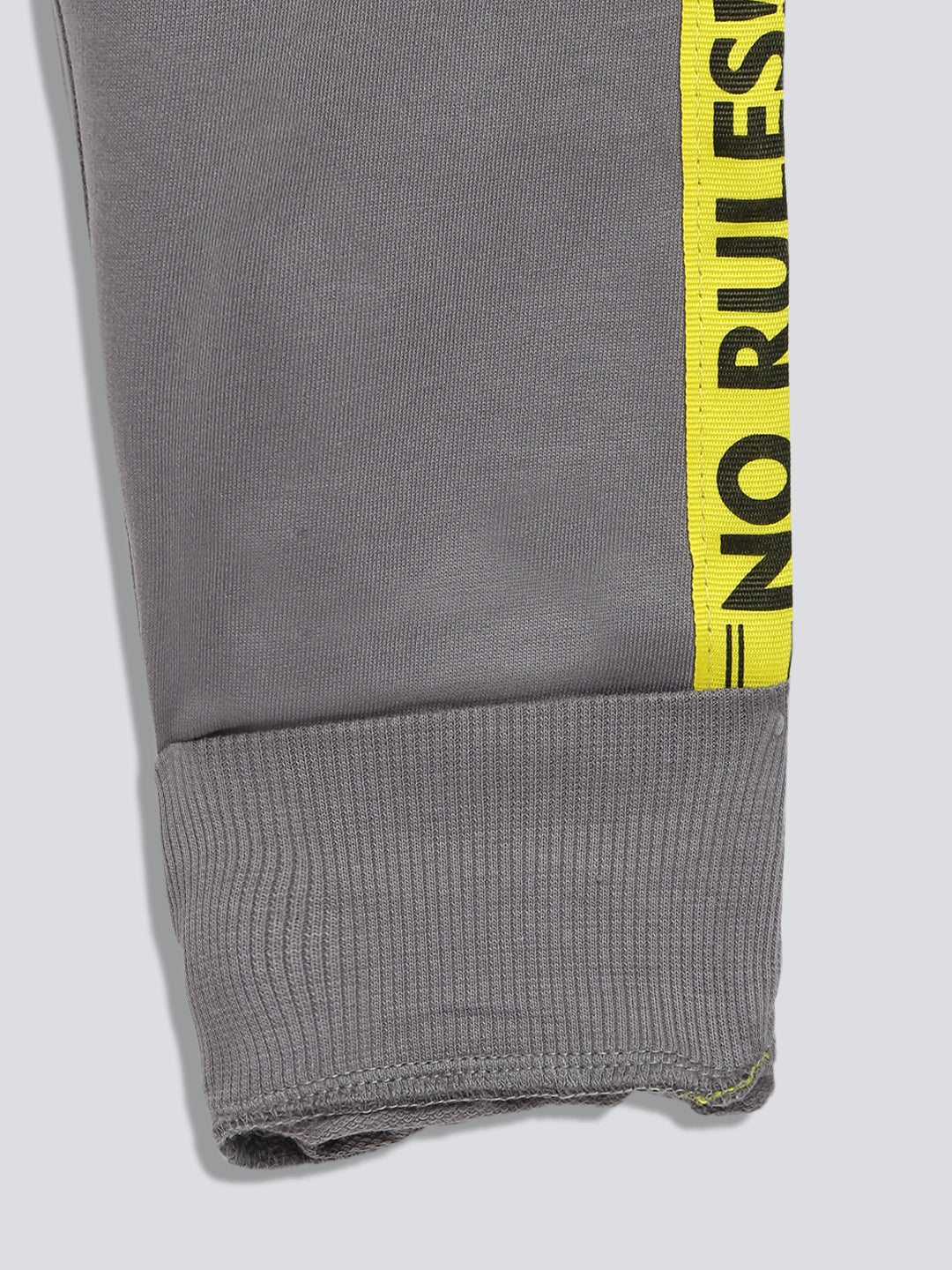 Urbano Juniors Boy's Grey Printed, Striped Regular Fit Jogger Track Pants Stretch