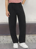Men's Black Loose Baggy Fit Solid Korean Pants Stretchable
