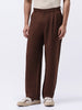 Men's Brown Loose Baggy Fit Solid Korean Pants Stretchable