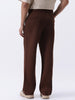 Men's Brown Loose Baggy Fit Solid Korean Pants Stretchable