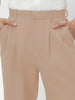 Men's Cream Loose Baggy Fit Solid Korean Pants Stretchable