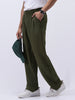 Men's Dark Green Loose Baggy Fit Solid Korean Pants Stretchable