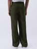 Men's Dark Green Loose Baggy Fit Solid Korean Pants Stretchable