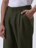 Men's Dark Green Loose Baggy Fit Solid Korean Pants Stretchable