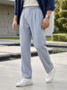 Men's Light Blue Loose Baggy Fit Solid Korean Pants Stretchable