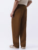 Men's Mocha Brown Loose Baggy Fit Solid Korean Pants Stretchable