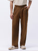 Men's Mocha Brown Loose Baggy Fit Solid Korean Pants Stretchable