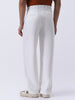 Men's White Loose Baggy Fit Solid Korean Pants Stretchable