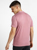 Urbano Fashion Men's Lilac Solid Mandarin Collar Slim Fit Half Sleeve Cotton T-Shirt
