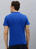 Urbano Fashion Men's Royal Blue Solid Mandarin Collar Slim Fit Cotton T-Shirt