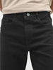 Men Slim Mid Rise Black Jeans Stretchable