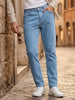 Men's Light Blue Slim Fit Denim Jeans Stretchable