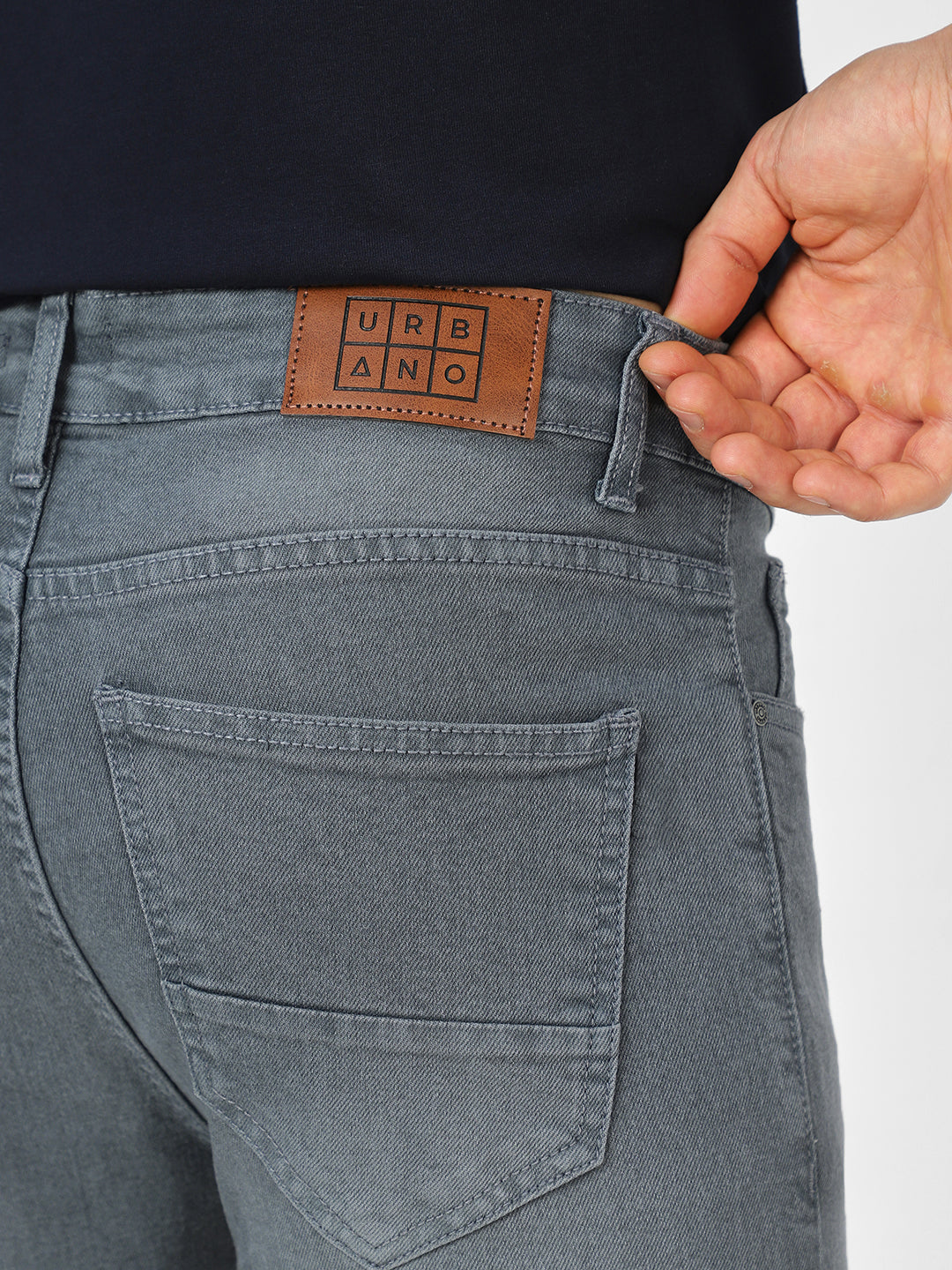Men's Light Grey Skinny Fit Washed Jeans Stretchable