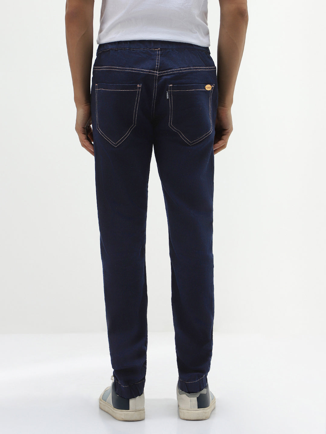 Men's Dark Blue Jogger Jeans Slim Fit Stretch