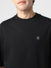 Men's Jet Black Solid Round Neck Oversized Half Sleeve Cotton T-Shirt