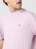 Men's Lilac Bloom Solid Round Neck Oversized Half Sleeve Cotton T-Shirt