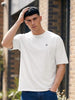 Men's White Solid Round Neck Oversized Half Sleeve Cotton T-Shirt