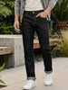 Men's Dark Blue Regular Fit Washed Jeans Stretchable