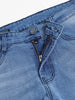 Men's Light Blue Slim Fit Mild Distressed/Torn Jeans Stretchable