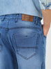 Men's Light Blue Slim Fit Mild Distressed/Torn Jeans Stretchable