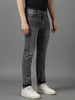 Men's Grey Slim Fit Washed Jeans Stretchable