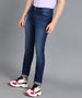 Men's Dark Navy Skinny Fit Washed Jeans Stretchable